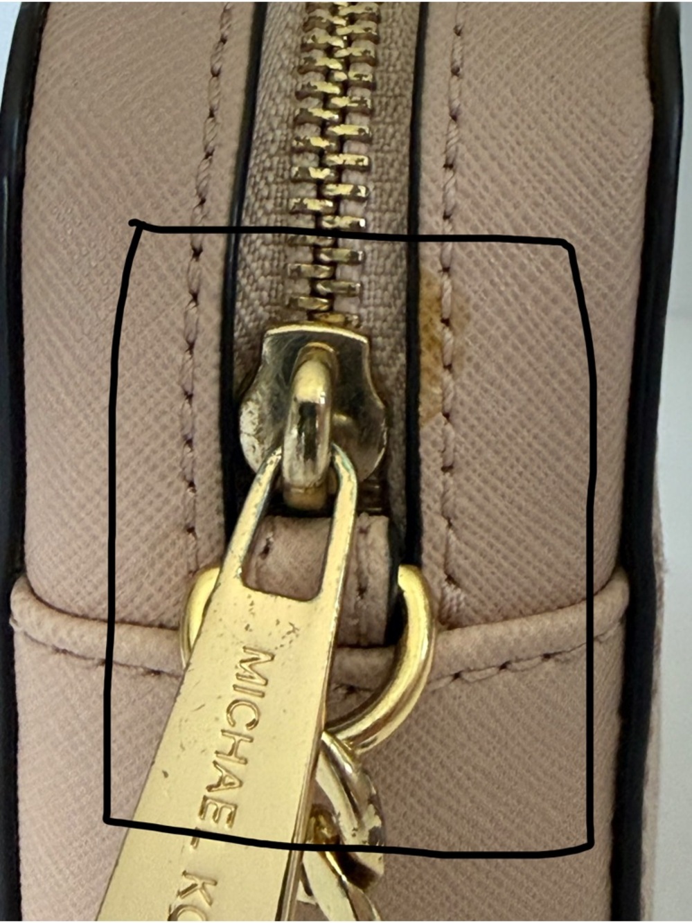 Michael Kors Jet Set Crossbody Bag Blush Pink Saffiano Leather Gold Chain Strap - Picture 7 of 10